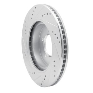Ford Explorer Brake Rotor (1) - Front Right - R1 Concepts - Drilled & Slotted - Silver - `02-`05